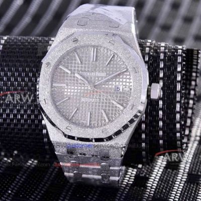 Perfect Replica Audemars Piguet Royal Oak 41mm Watch Silver Frosted Case